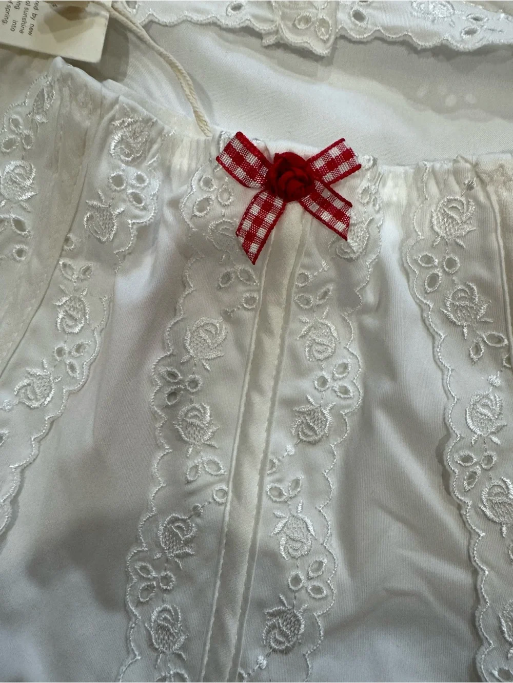 For Love & Lemons SET White Eyelet Martha Bra and High-Waist Corset Bloomer - S